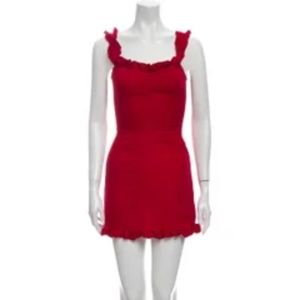 REFORMATION Red Linen Mini Dress